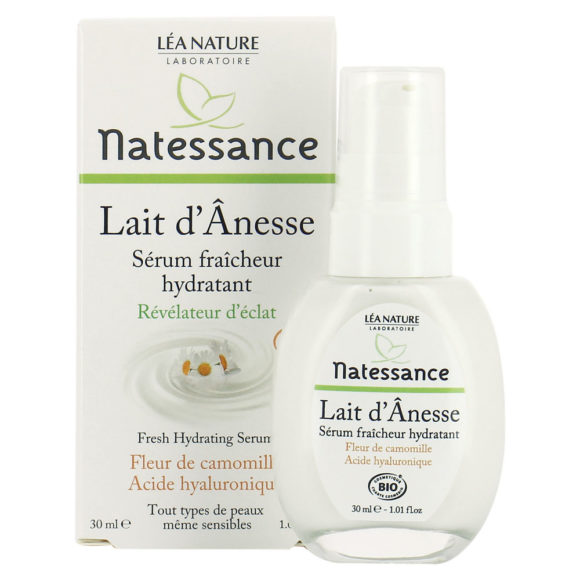 natessance-serum-fraicheur-hydratant-lait-d'anesse-acide-hyaluronique-packshot-flacon-health-essentials-liban